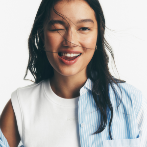 POPLIN CLASSIC FIT SHIRT WITH MIXED STRIPES