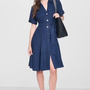 MIDI A-LINE SHIRT DRESS