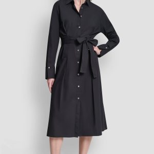 BUTTON DOWN MIDI SHIRT DRESS
