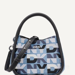 CAPRI DENIM LOGO HOBO CROSSBODY BAG