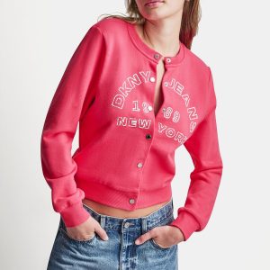 BUTTON FRONT SHRUNKEN LOGO JACKET