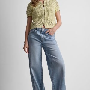 LACE STITCH BUTTON FRONT CARDIGAN