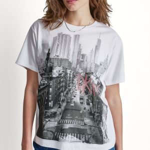 DKNY RHINESTONE NY STREETS LOGO TEE