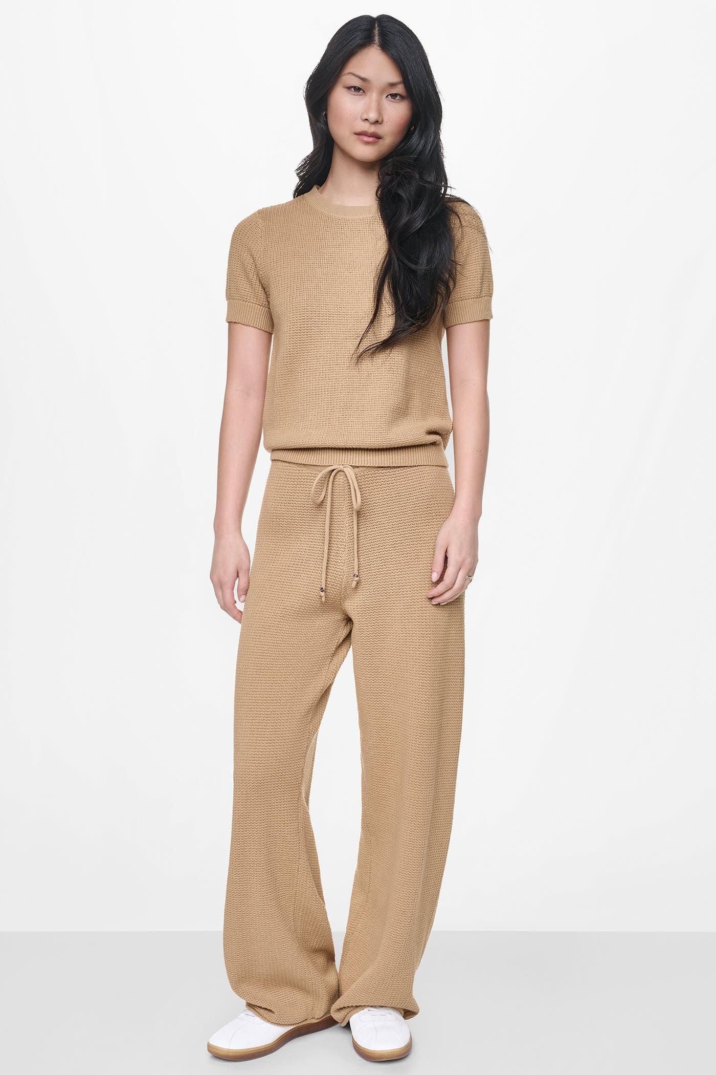 SHORT SLEEVE TUCK STITCH SWEATER - Image 6