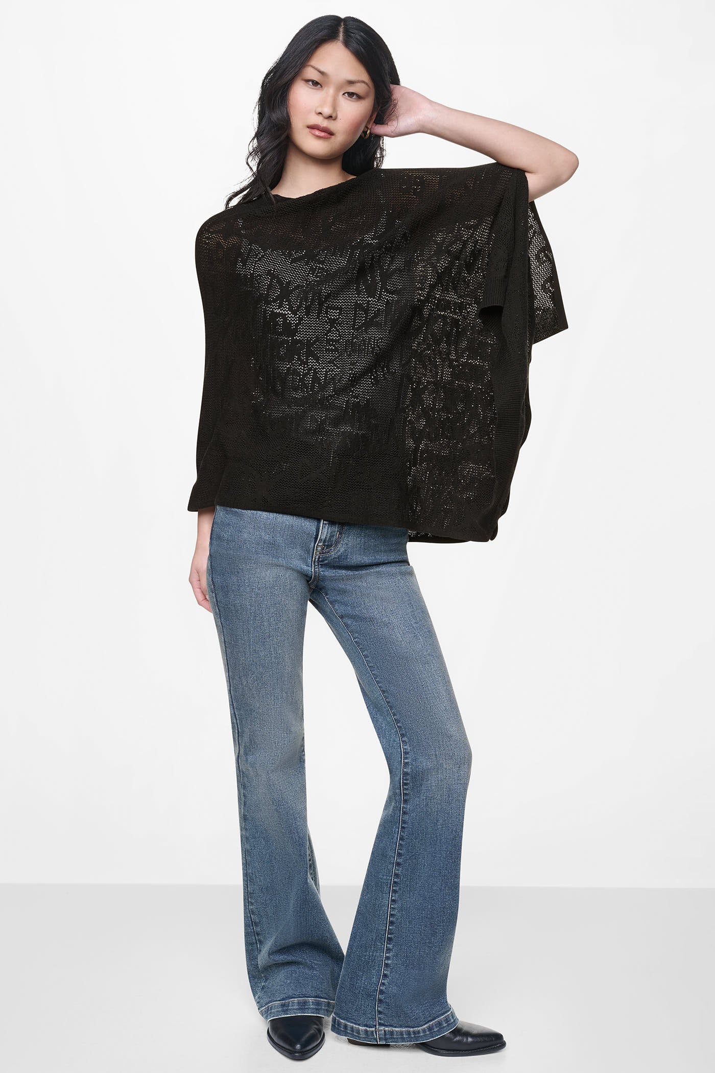 ASYMMETRIC FINE GAUGE PONCHO - Image 5