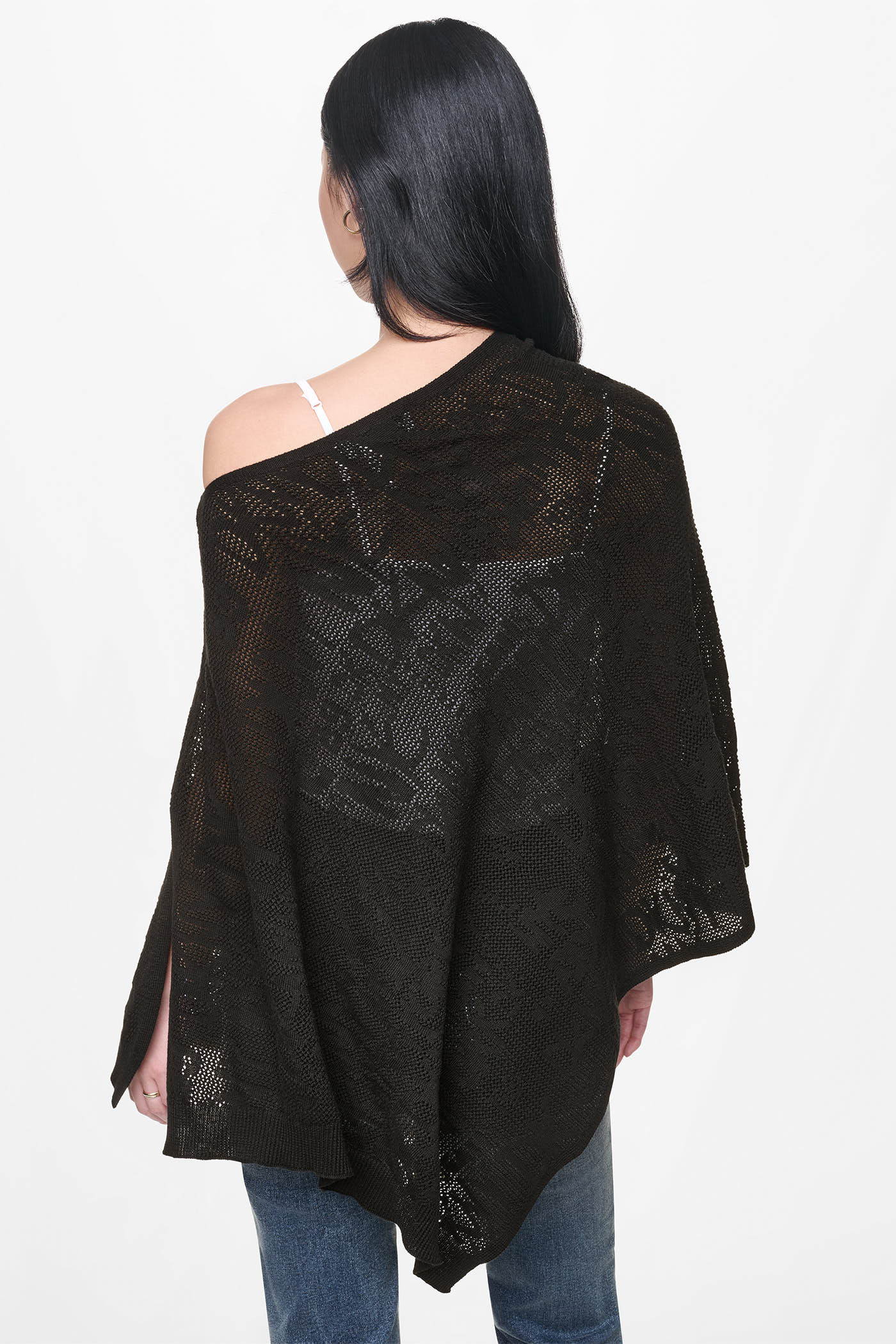 ASYMMETRIC FINE GAUGE PONCHO - Image 3