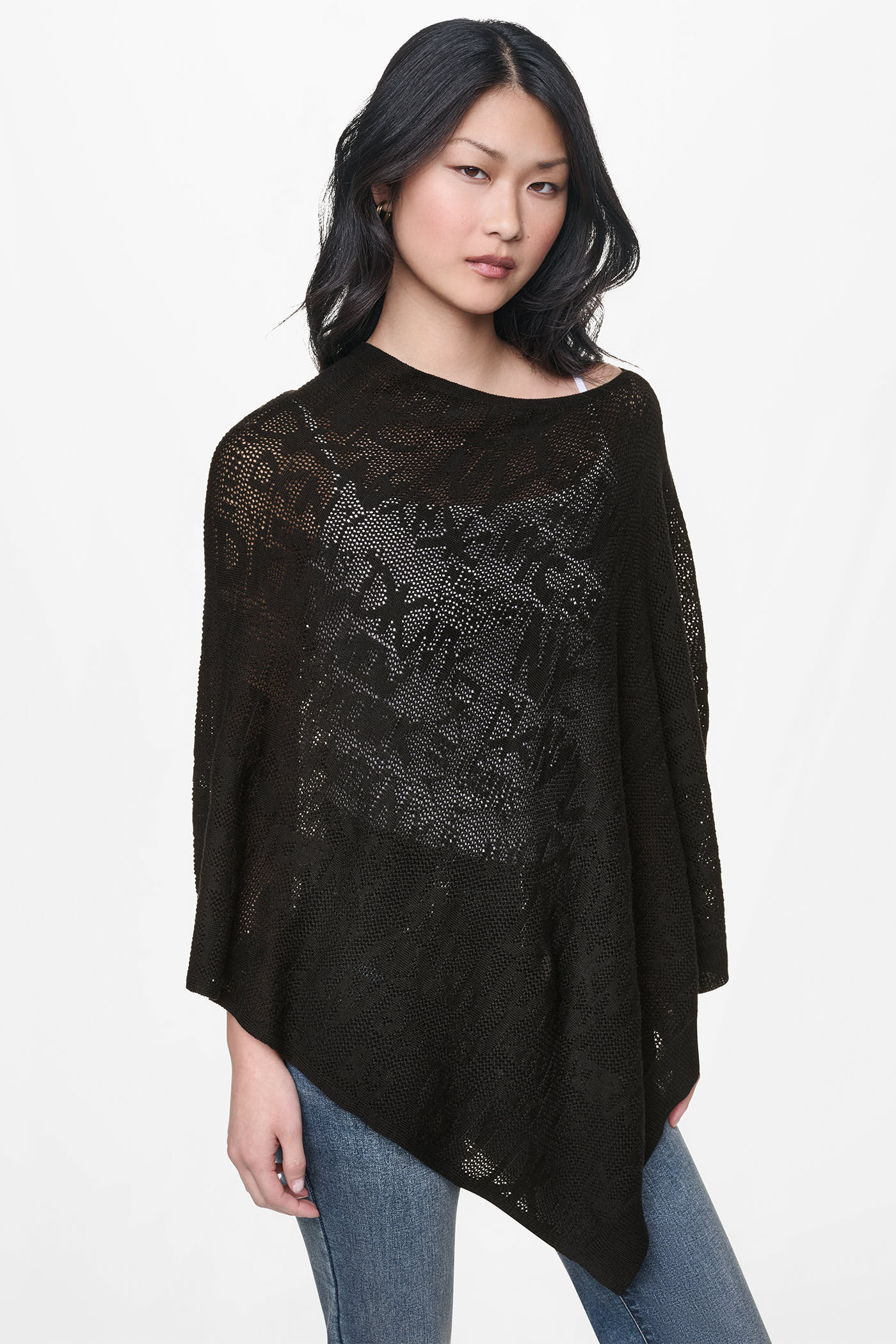 ASYMMETRIC FINE GAUGE PONCHO - Image 2