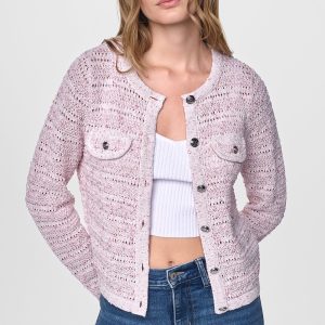 OPEN STITCH MARLED KNIT CARDIGAN