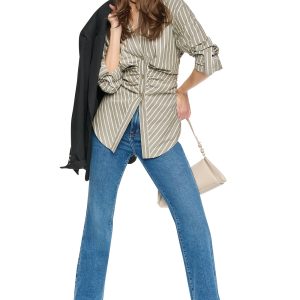 STRIPED RUCHED SHIRT
