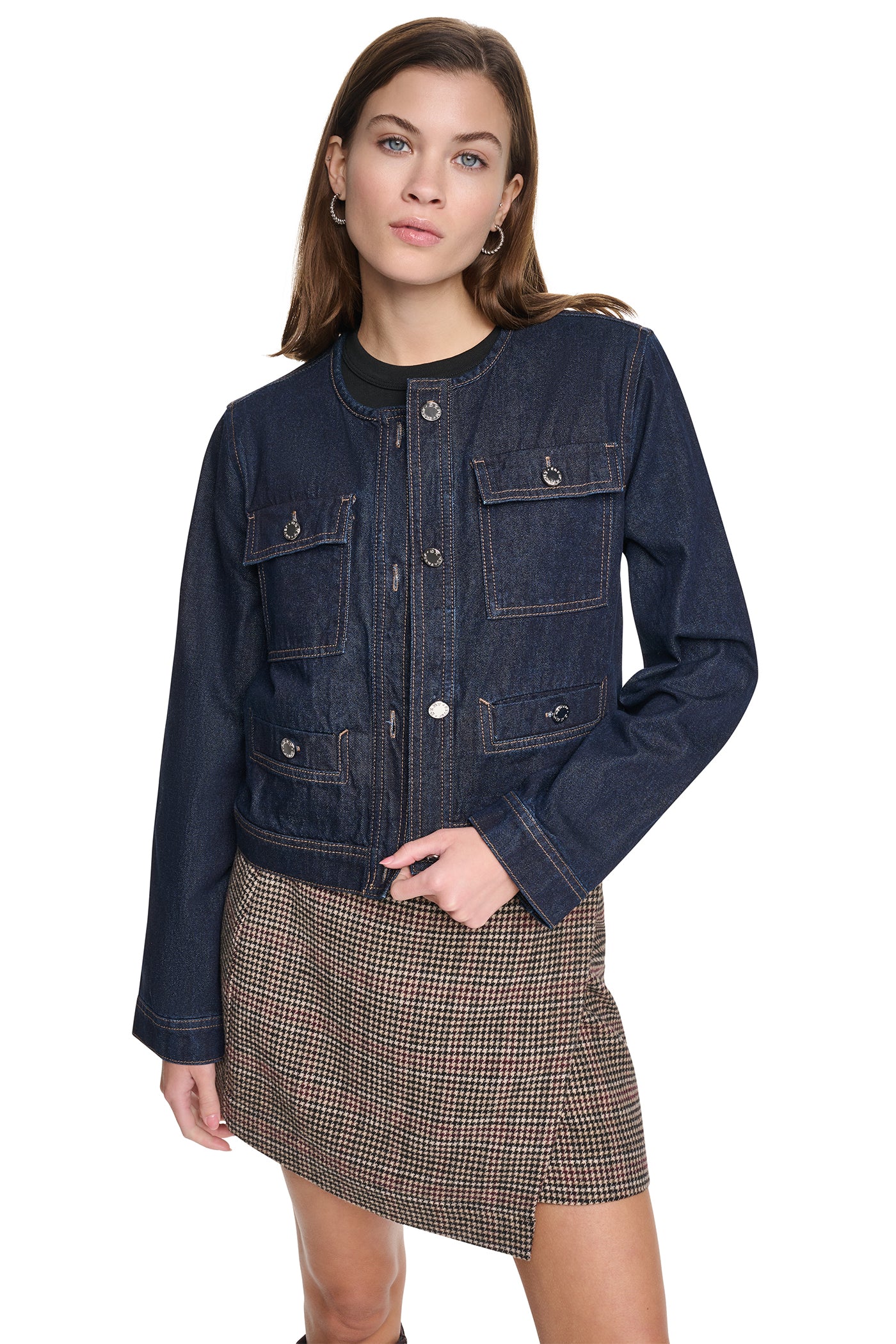 MIXED MEDIA DENIM JACKET - Image 6