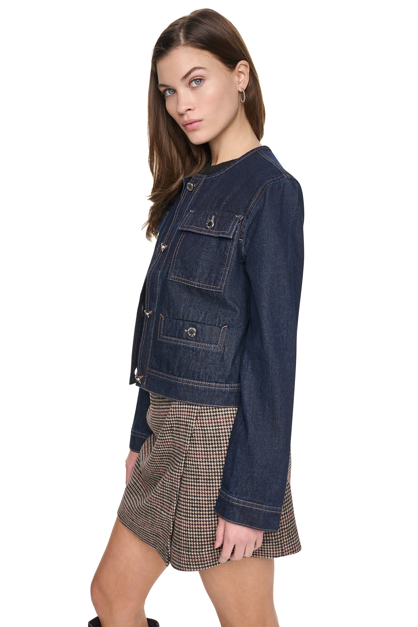 MIXED MEDIA DENIM JACKET - Image 4