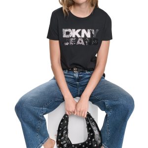 SEQUIN STACKED LOGO TEE