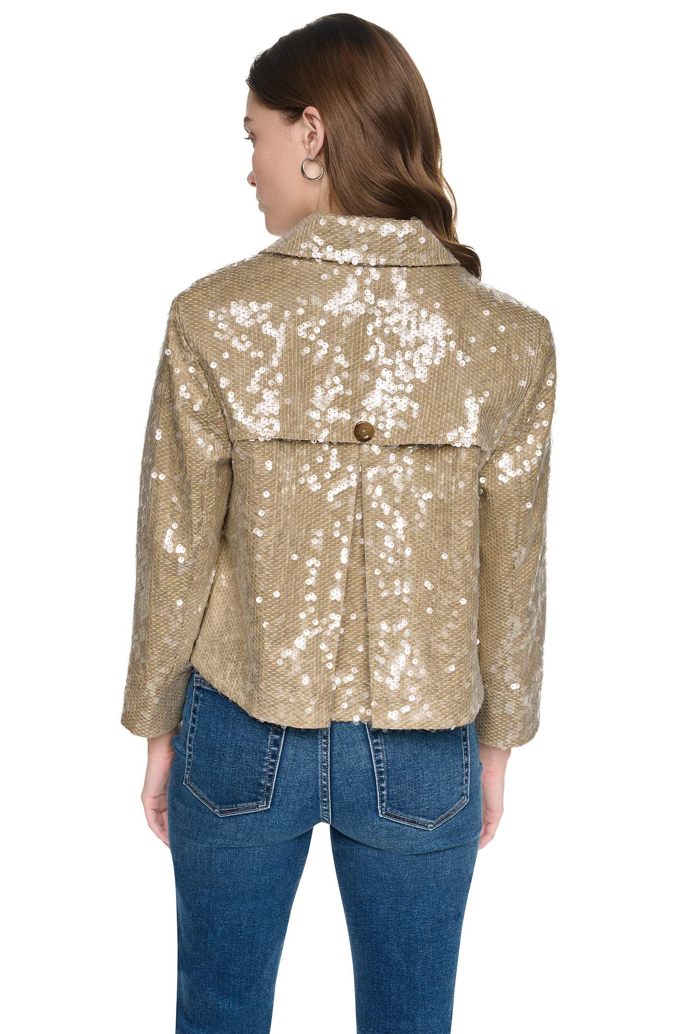 SEQUIN DOUBLE BREASTED TRENCH COAT - Image 3