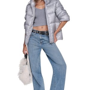 QUILTED PUFFER WITH DRAMA COLLAR