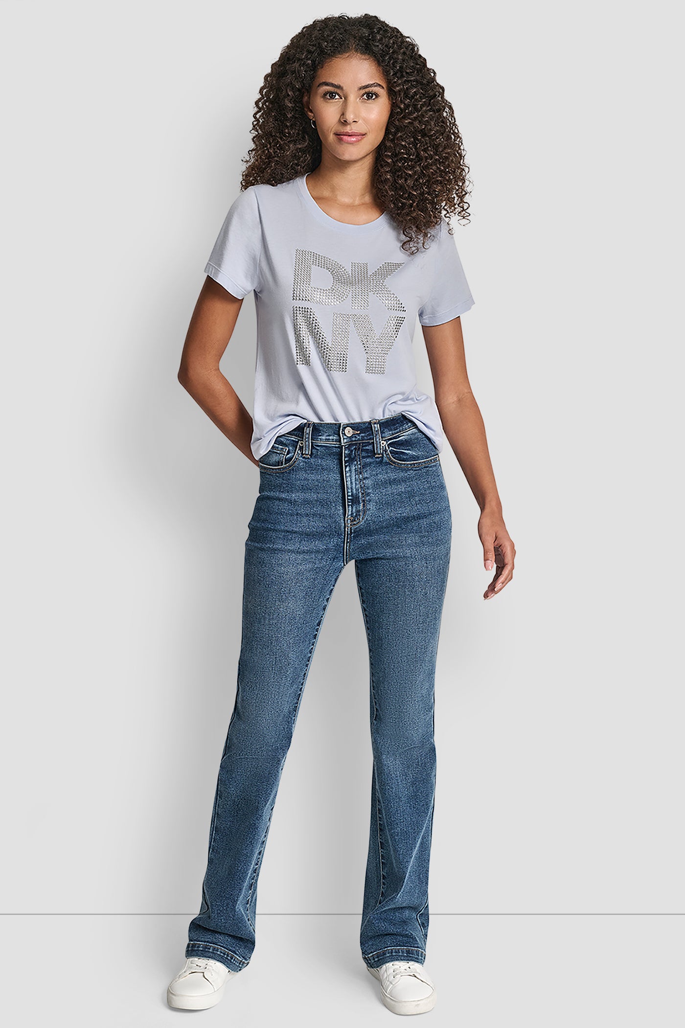 DKNY STACKED RHINESTONE LOGO TEE - Image 5