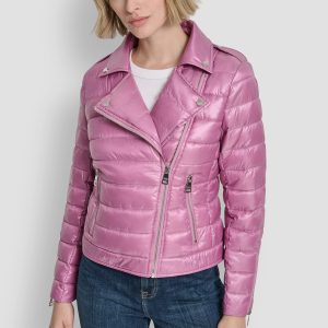 MOTO STYLE LIGHT WEIGHT PUFFER JACKET