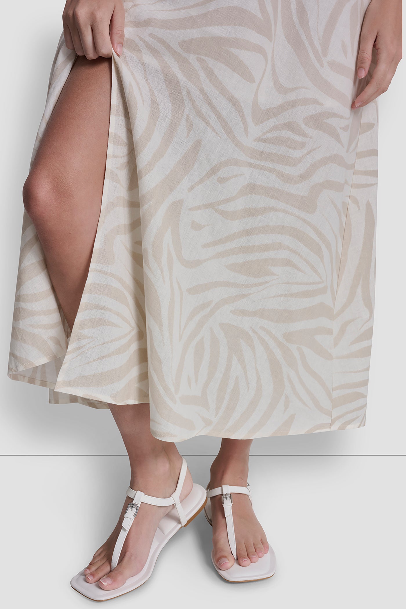 LINEN-BLEND TIE BACK MAXI DRESS - Image 8