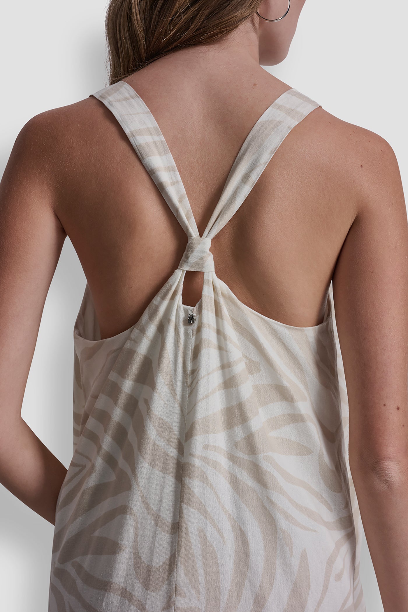 LINEN-BLEND TIE BACK MAXI DRESS - Image 2