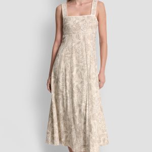 SEAMED TANK DRESS WITH TIE BACK