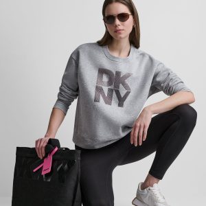 STACKED RHINESTONE LOGO PULLOVER