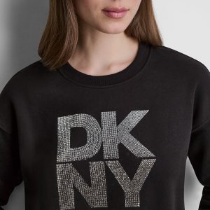 STACKED RHINESTONE LOGO PULLOVER