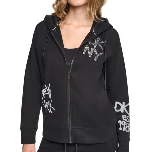 GRAFFITI RHINESTONE FULL-ZIP HOODIE
