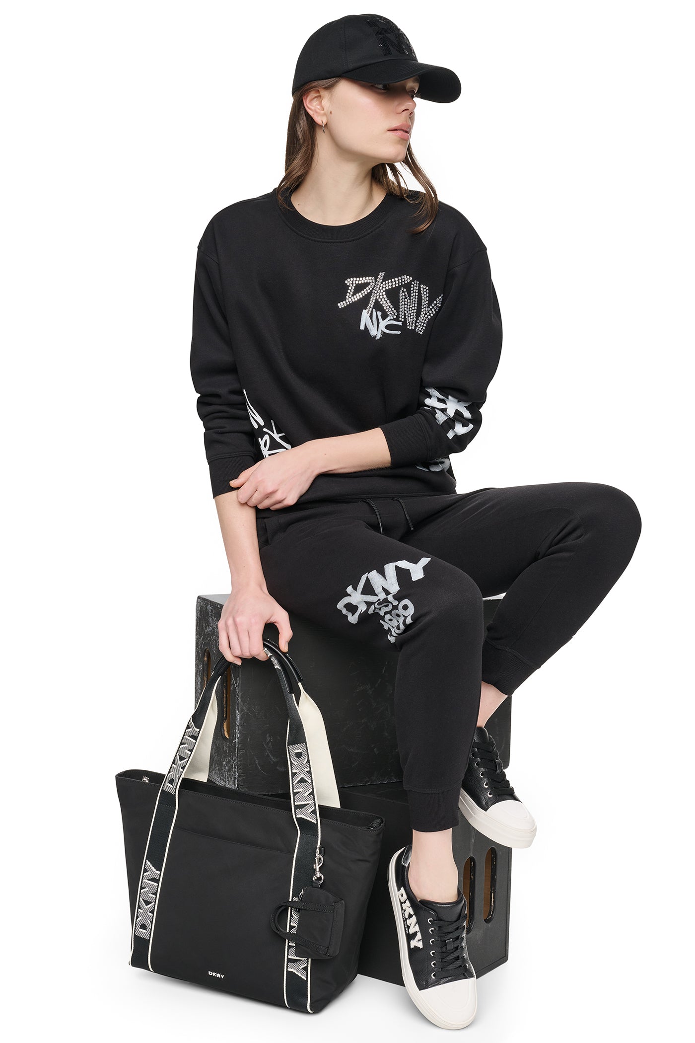 MID-RISE GRAFFITI RHINESTONE LOGO JOGGER - Image 7
