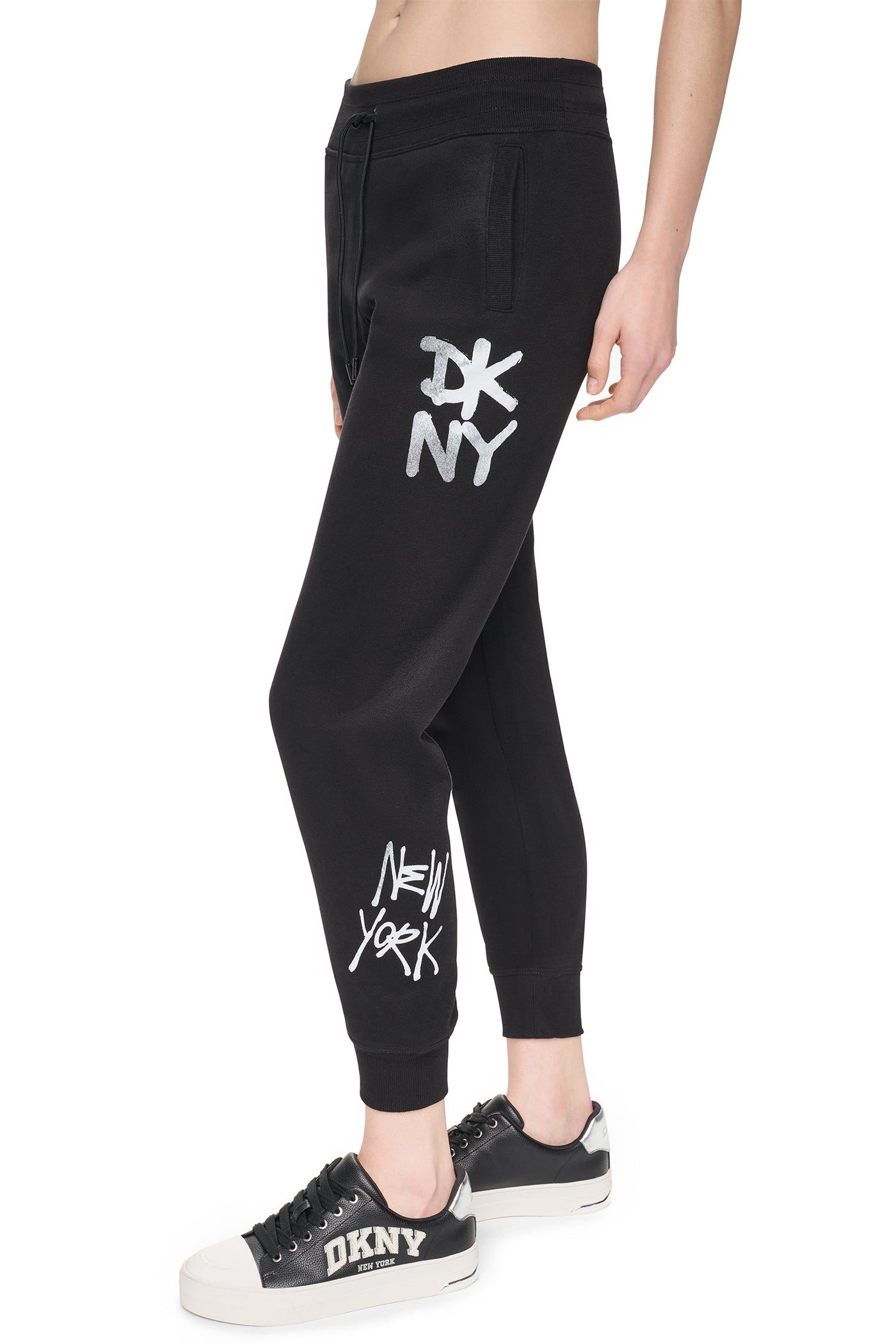 MID-RISE GRAFFITI RHINESTONE LOGO JOGGER