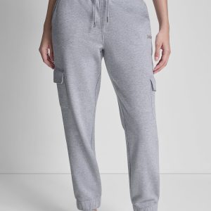 METALLIC BUBBLE LOGO SLIM FIT FLEECE CARGO JOGGER