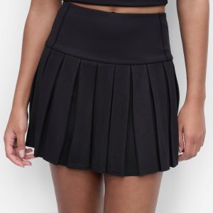 EXTRA HIGH-RISE COURT PIQUÉ PLEATED TENNIS SKORT