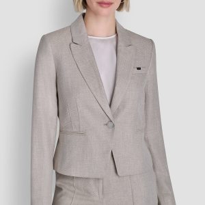 CROPPED SINGLE BUTTON BLAZER