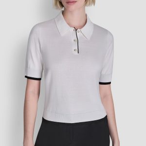 COLOR BLOCK POLO SWEATER