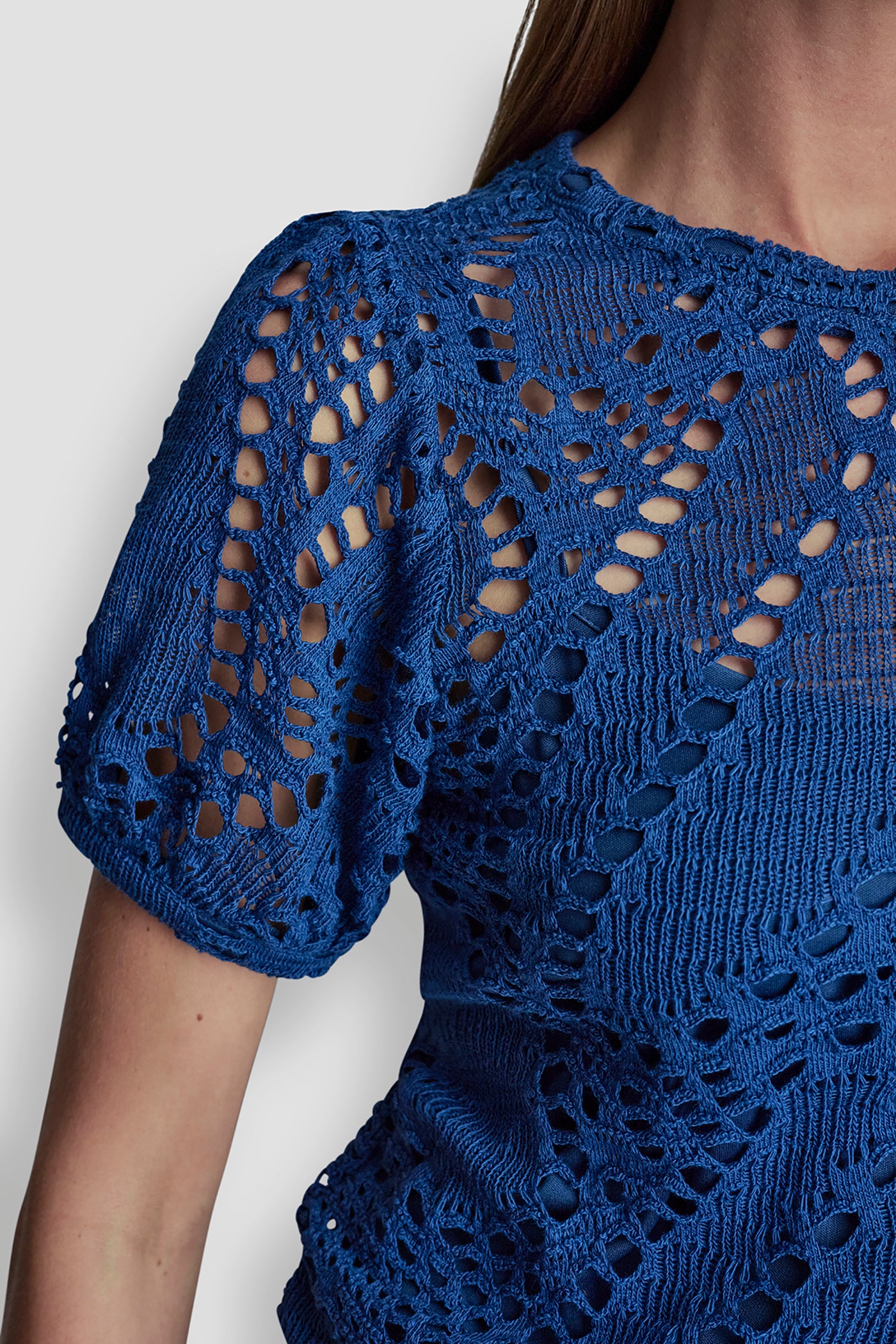 SHORT SLEEVE CROCHET LEAF TOP - Image 6